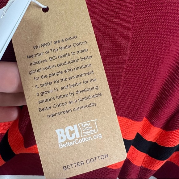 NN07 Miyagi Cotton Shirt - Wine Stripe - Size XL - Picture 9 of 11